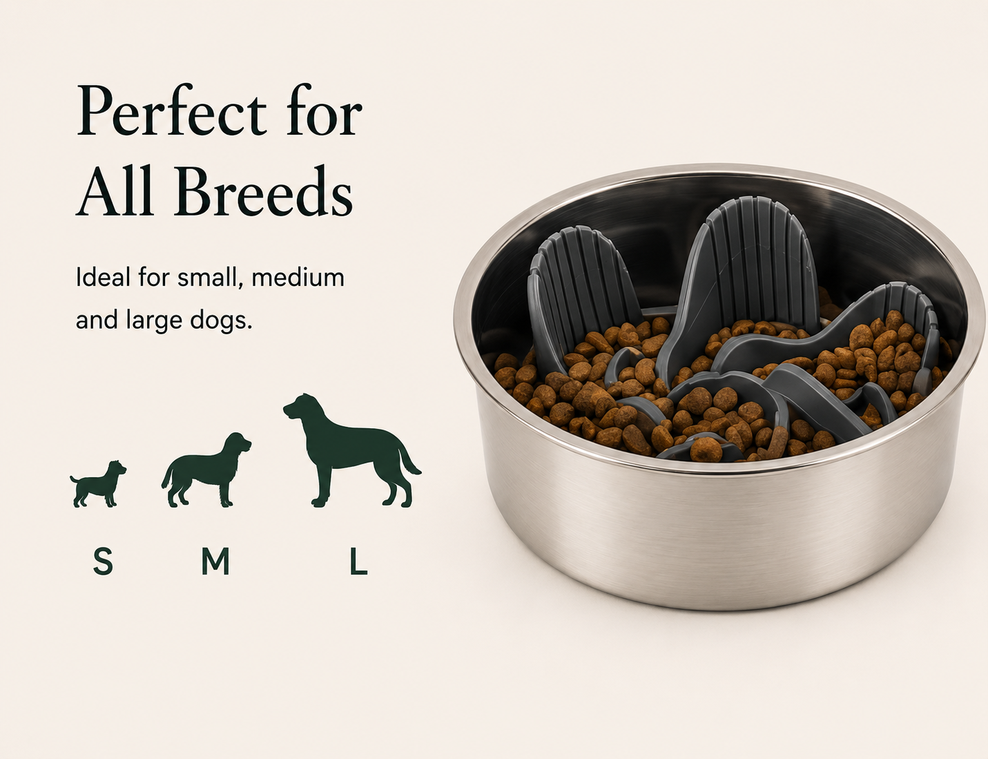 Premium Stainless Steel Slow Feeder Dog Bowl