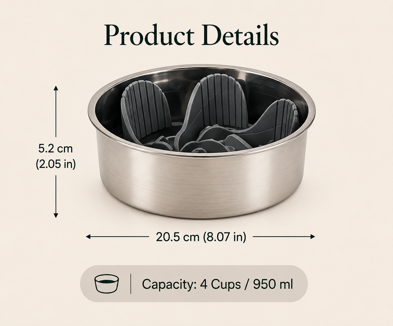 Premium Stainless Steel Slow Feeder Dog Bowl