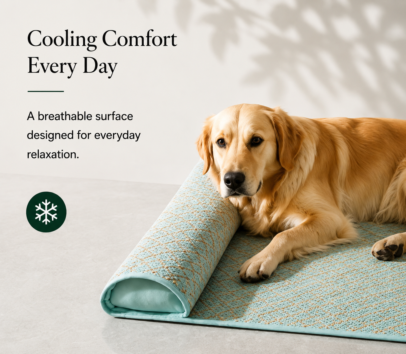 Premium Cooling Dog Mat with Head Support